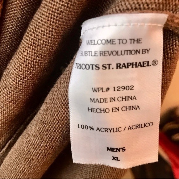 TRICOTS ST RAPHAEL Sweater Quarter Zip Pullover Knit Mockneck Cigar Brown NWT - Picture 10 of 11